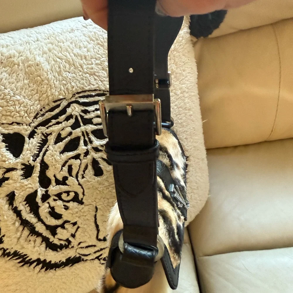 Versace Jeans Couture Faux Tiger Fur Shoulder Bag - Picture 14 of 16